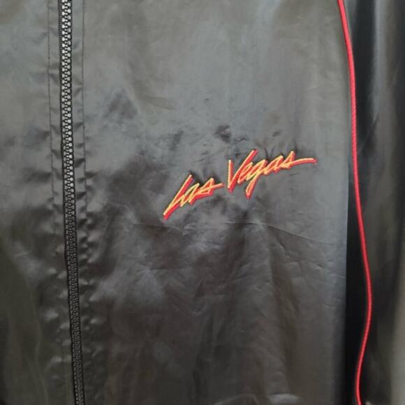 Las Vegas Vintage Windbreaker Black Size 2XL Made in U.S.A. - Picture 4 of 4